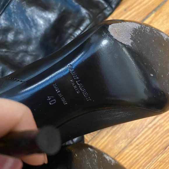 Saint Laurent leather over the knee boots! Sz 40 - Picture 8 of 11